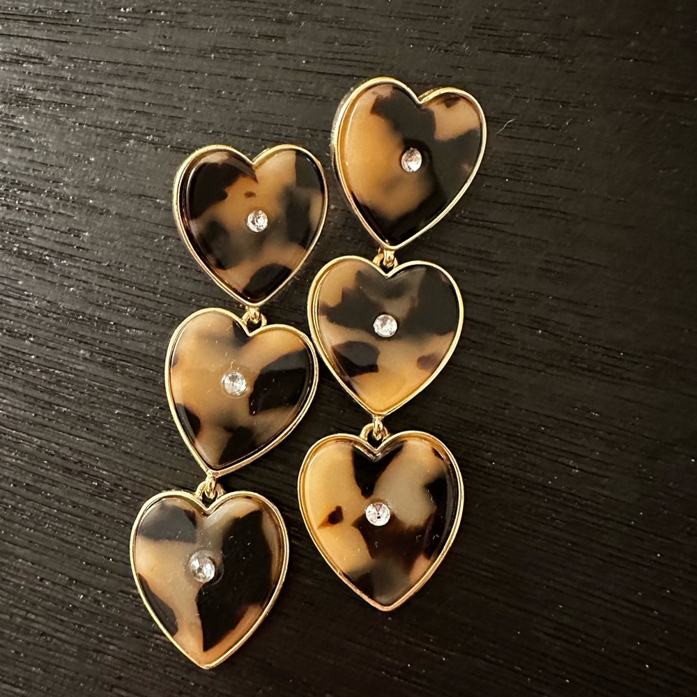 j.Crew tortoise heart earrings